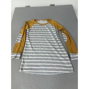 Twenty Second Shirt Womens‎ Small Gray White Raglan Long Sleeve Made in USA Crew